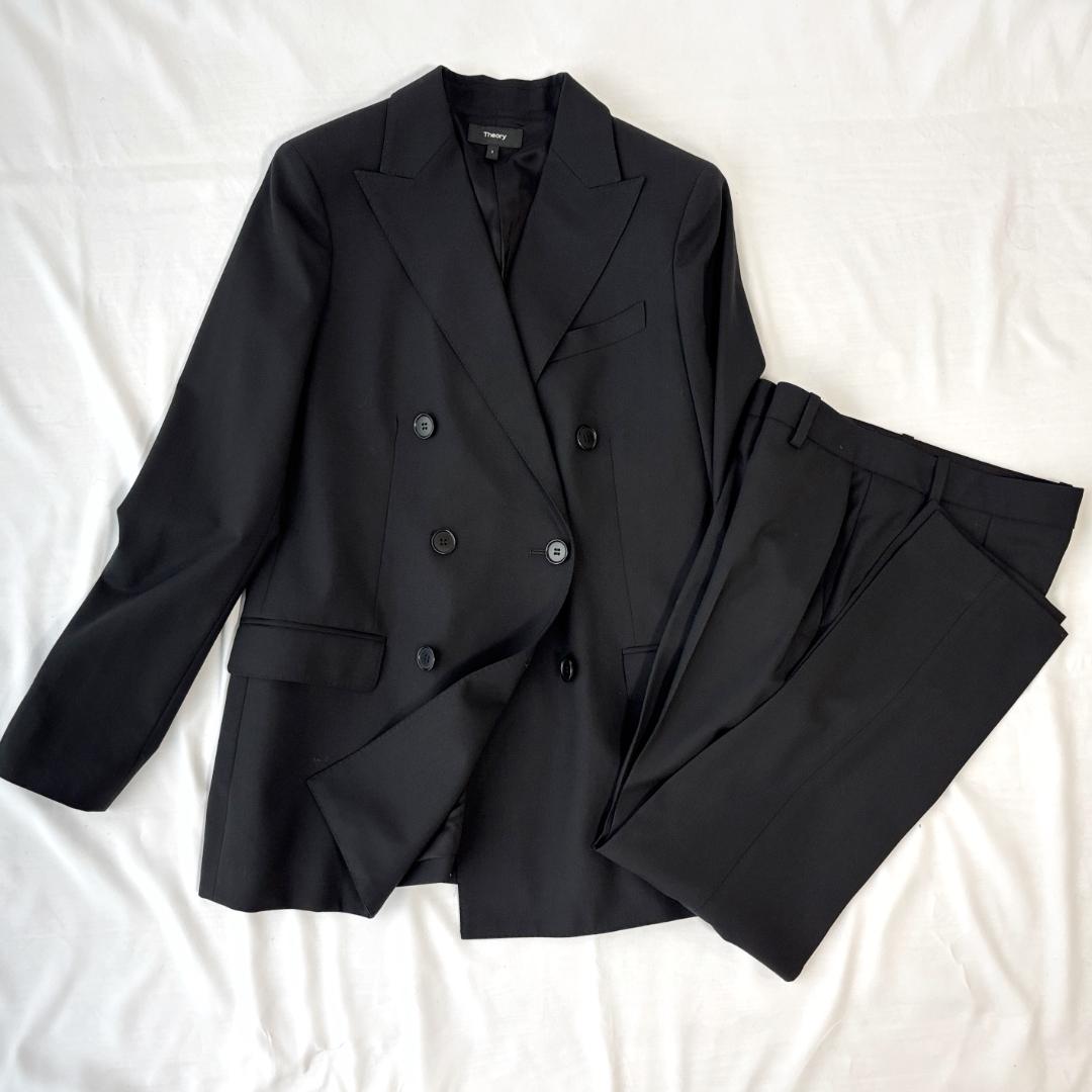 未使用 セオリー ダブルセットアップ スーツ ウール エレガント ブラック 2