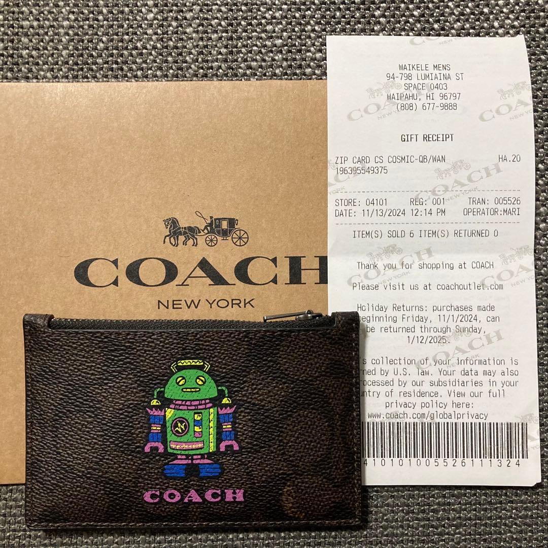 新品＊未使用 COACH コーチ ロボット柄 Cosmic カードケース