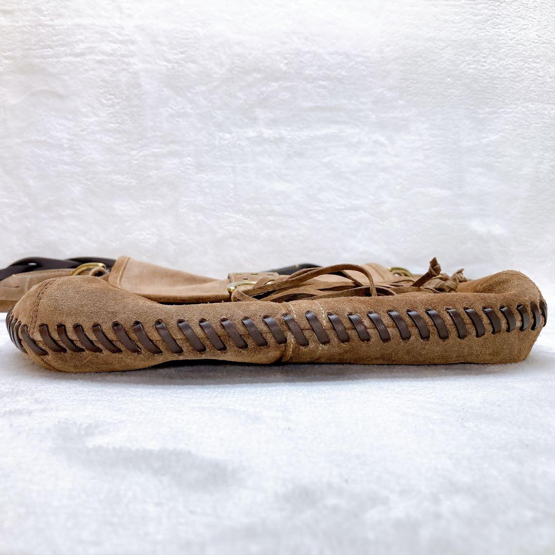 バッグ Coach Suede Signature Slim Flap y2k Rare