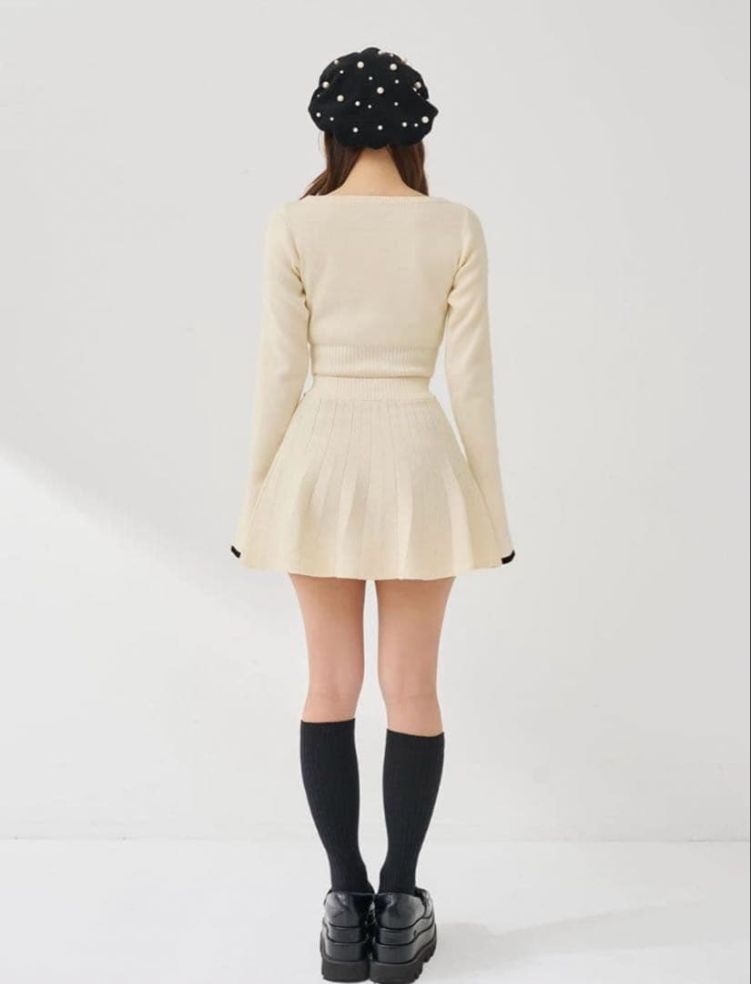 【Darich】ダーリッチ/ウエストオープンリボンデザインニットミニワンピース