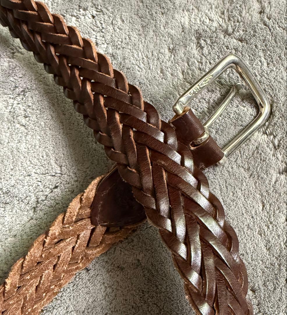 ホワイトハウスコックス30 75 メッシュベルト　ブラウン　茶色