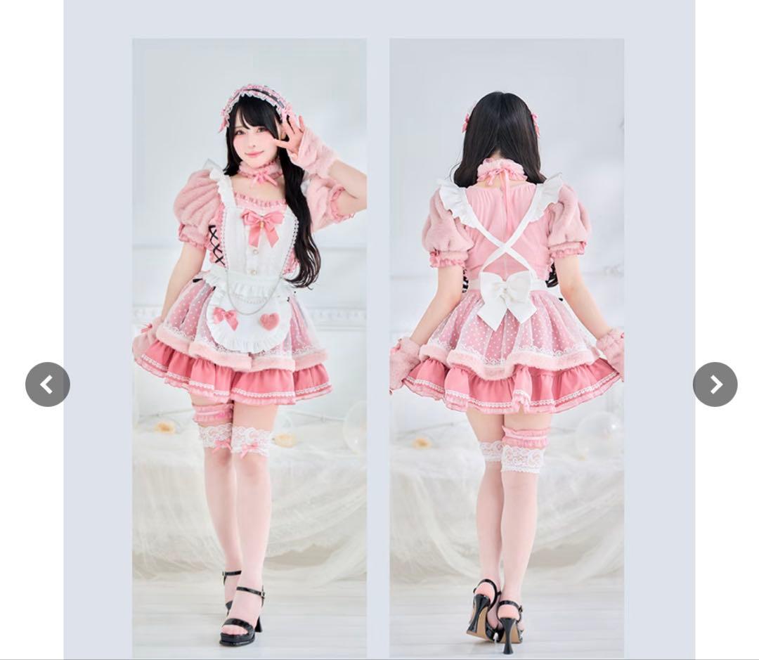 Malymoonマリームーン シュガードットシフォンピンクメイド