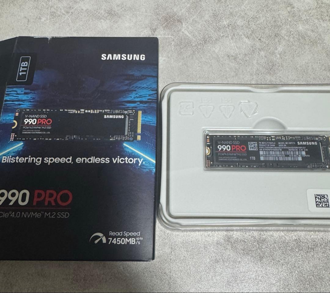 M.2SSD Samsung 990 PRO 1TB 最大転送速度7,450MB