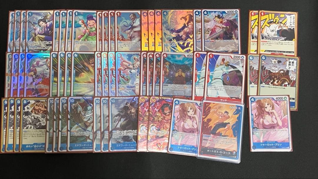 ワンピースカード　赤青エース　調整パーツ込み　構築済みデッキ