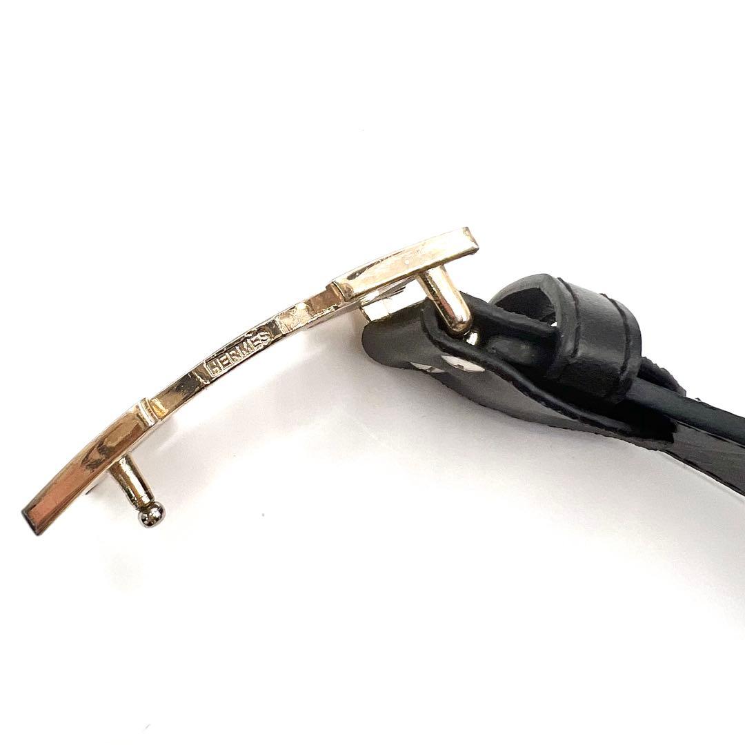 HERMES　ベルト　Hロゴ　コンスタンス　レザー　ゴールド　黒