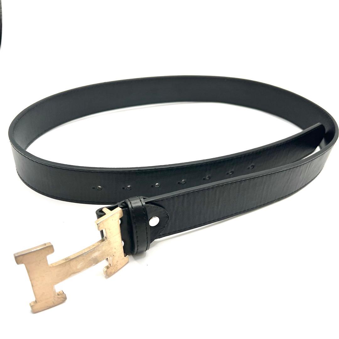 HERMES　ベルト　Hロゴ　コンスタンス　レザー　ゴールド　黒