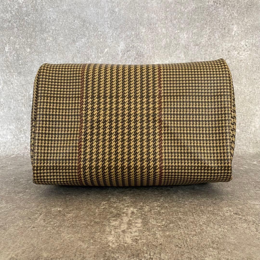 ポロラルフローレン　ミニボストンバッグ　キャンバス　レザー　千鳥柄　旅行