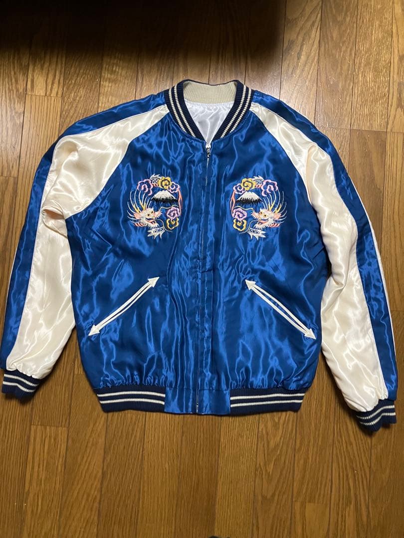 鷲刺繍 サテン スカジャン テーラー東洋