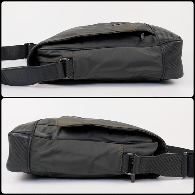 【美品】ダンヒル メッセンジャーバッグ クロスボディバッグ ナイロン レザー