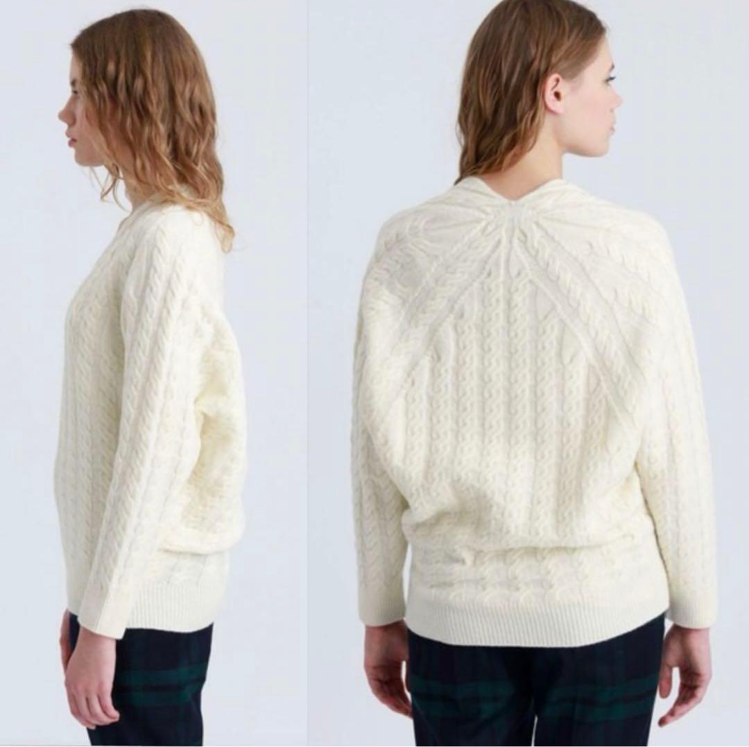 マッキントッシュフィロソフィー　ホールガーメントケーブルニット　水色　38