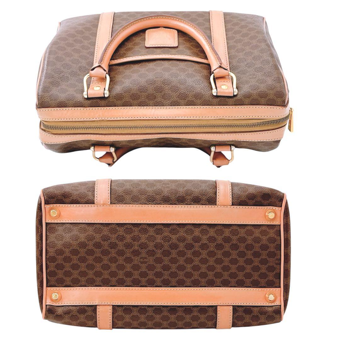 良品✨️セリーヌ マカダム ミニボストン ハンド バッグ ブラウン ヴィンテージ