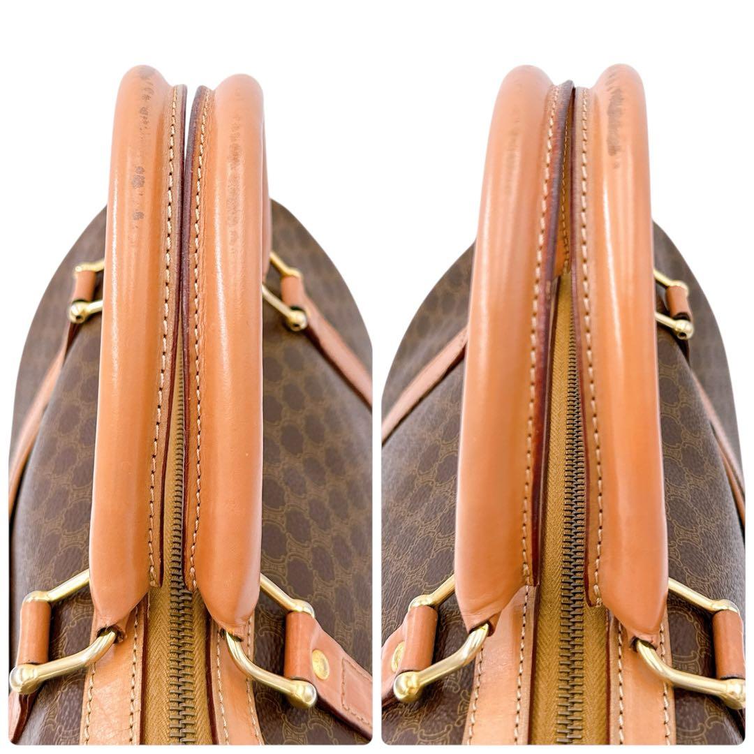 良品✨️セリーヌ マカダム ミニボストン ハンド バッグ ブラウン ヴィンテージ