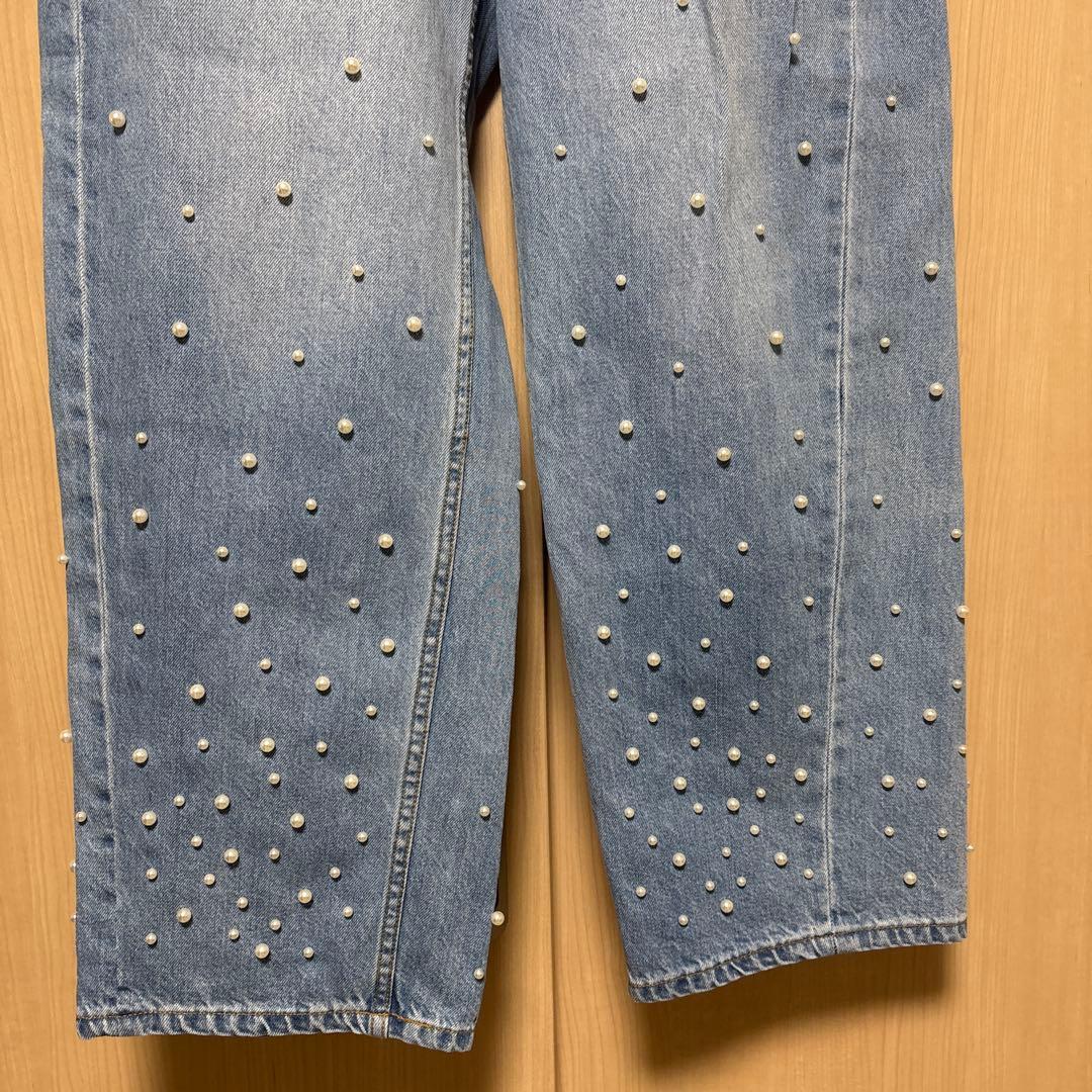 【パッチなし　36】MACPHEE パールデニム　コクーンテーパードパンツ