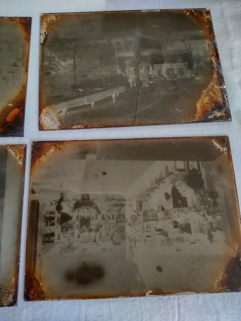 浅野総一郎ガラス写真乾板１3枚木箱付き