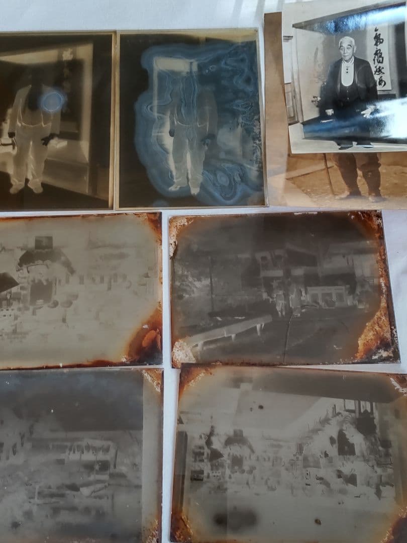 浅野総一郎ガラス写真乾板１3枚木箱付き