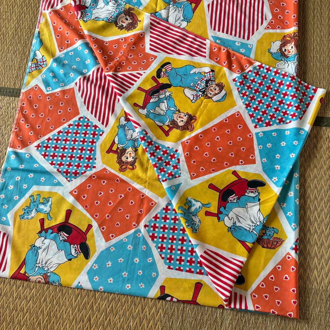 BIG！70s ラガディアン&アンディ　フラット生地シーツ アメリカアンティーク