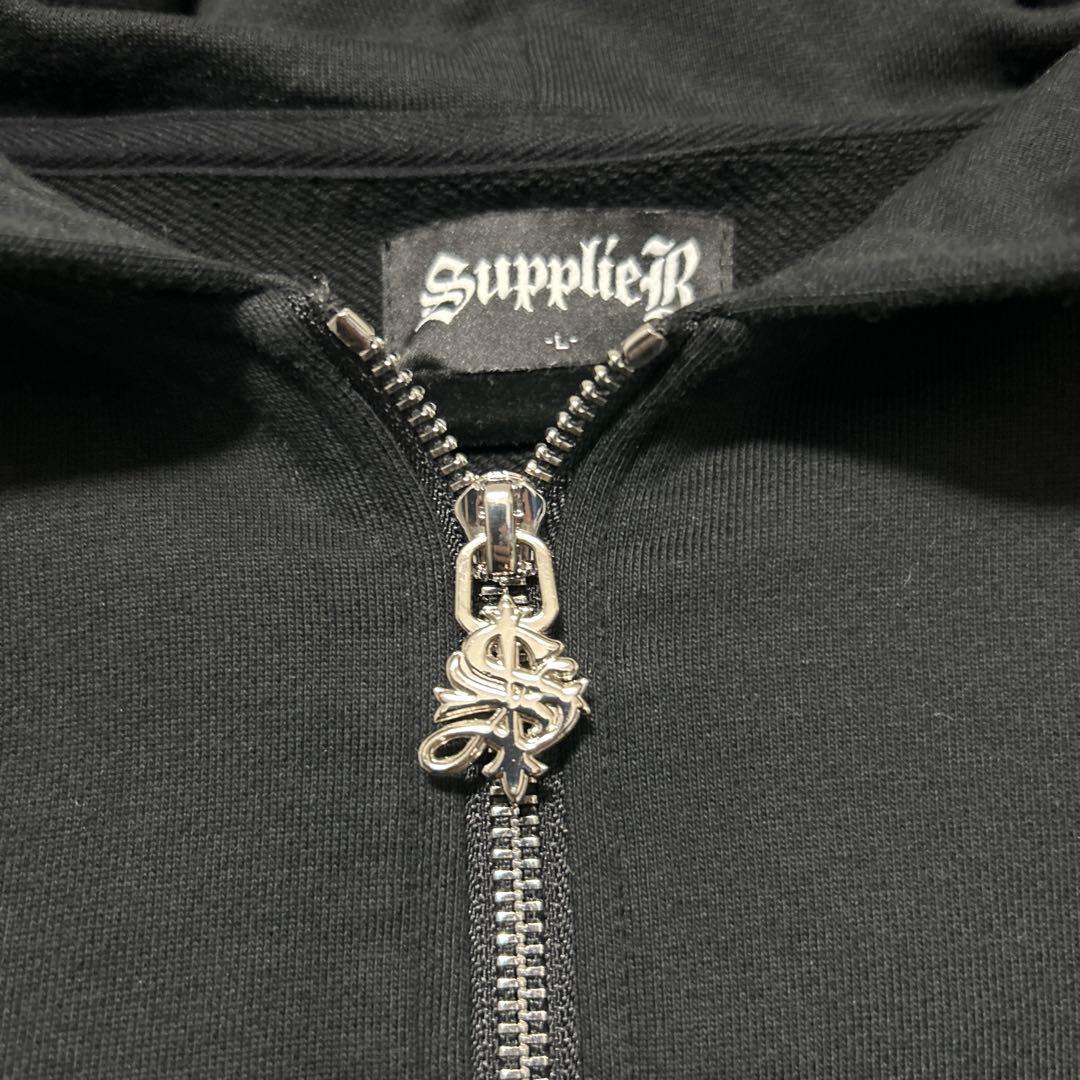 SUPPLIER サプライヤー ジップパーカー LサイズY2K ラインストーン