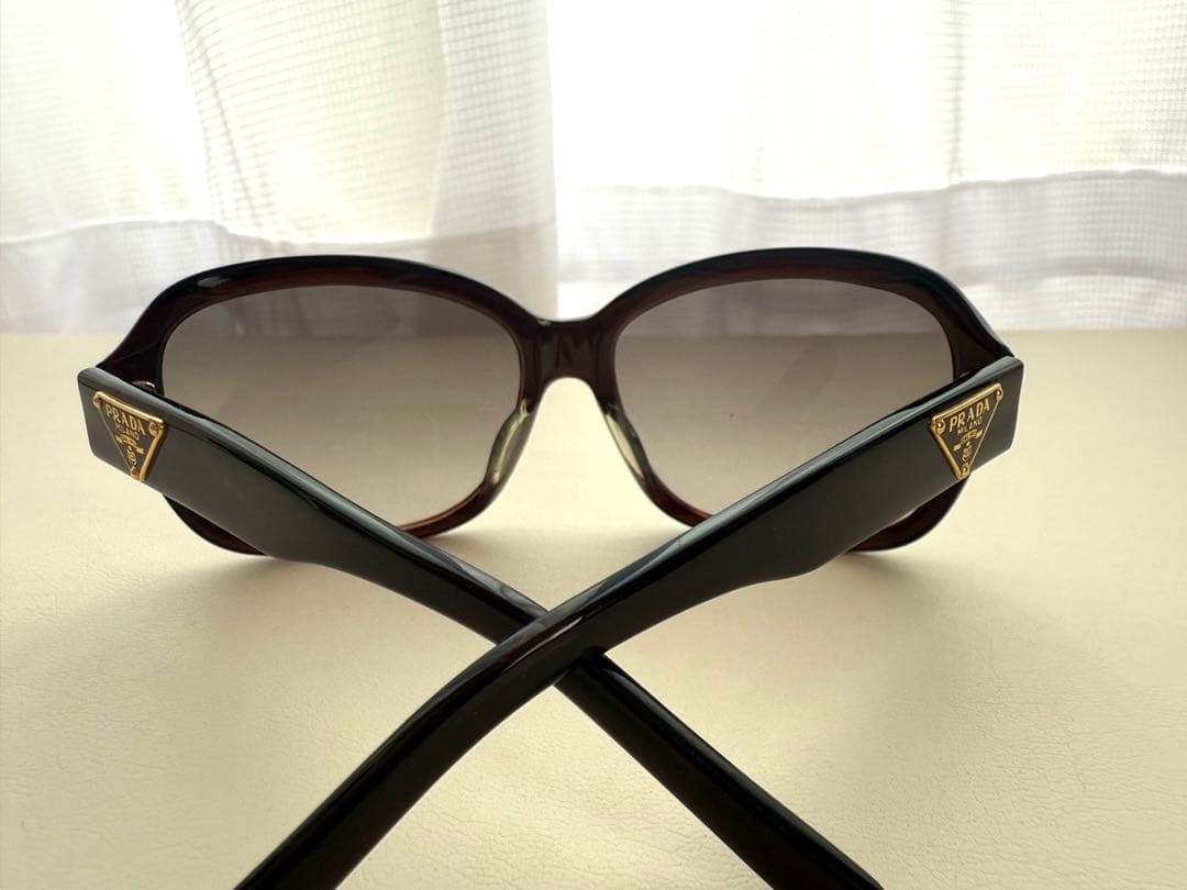 美品　PRADA プラダ　サングラス　ベッコウ　三角ロゴプレート