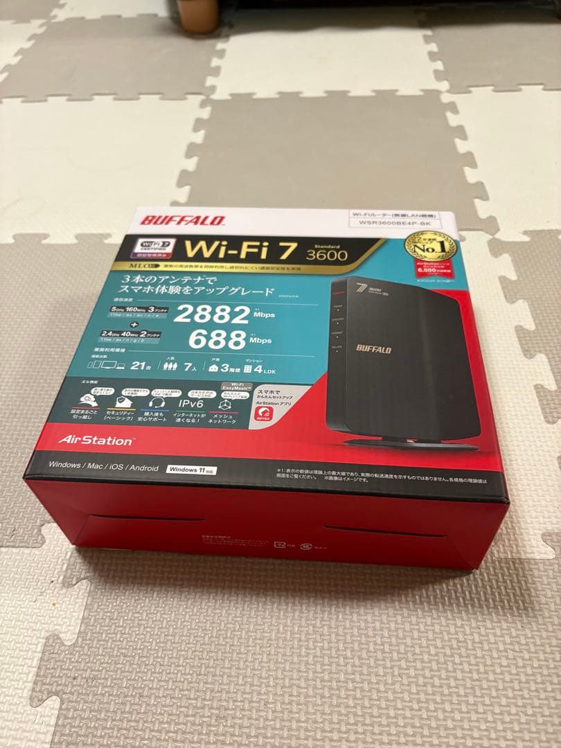 BUFFALO Wi-Fi 7 ルーター WSR3600BE4P-BK