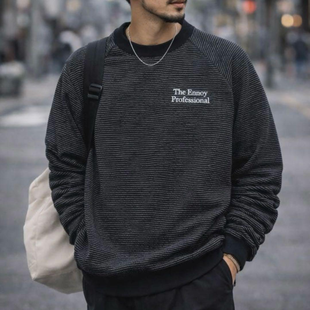 【新品未開封】ENNOY BORDER CREW NECK SWEAT エンノイ
