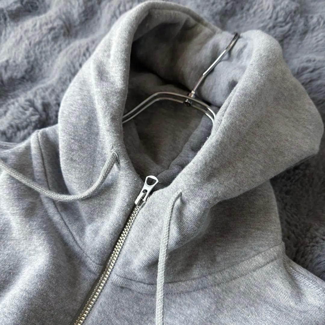 LOOPWHEELER グレー ハイネック ジップアップパーカー XL コットン