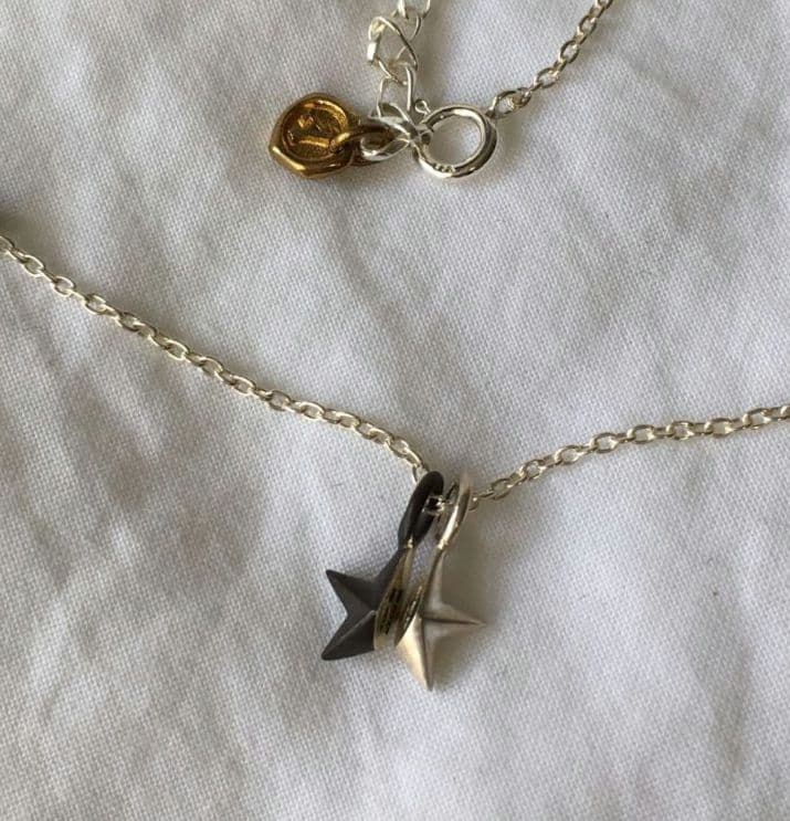 アンプジャパン　スターモチーフ　シルバー　ネックレス　SILVER　バイカラー