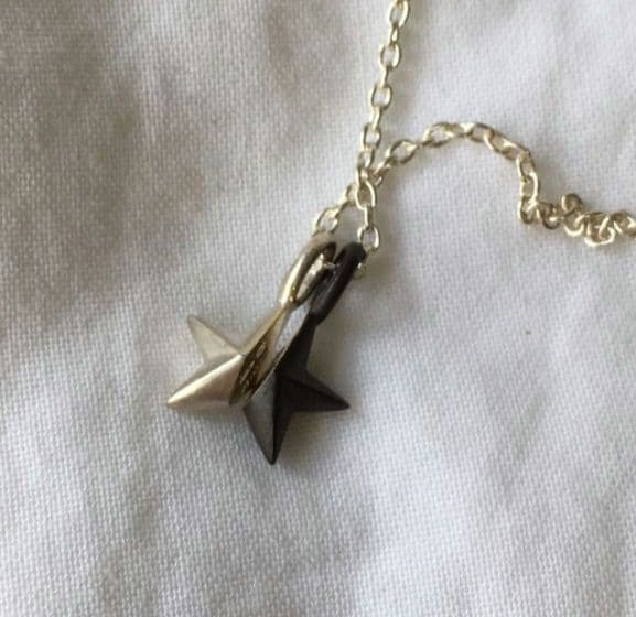 アンプジャパン　スターモチーフ　シルバー　ネックレス　SILVER　バイカラー