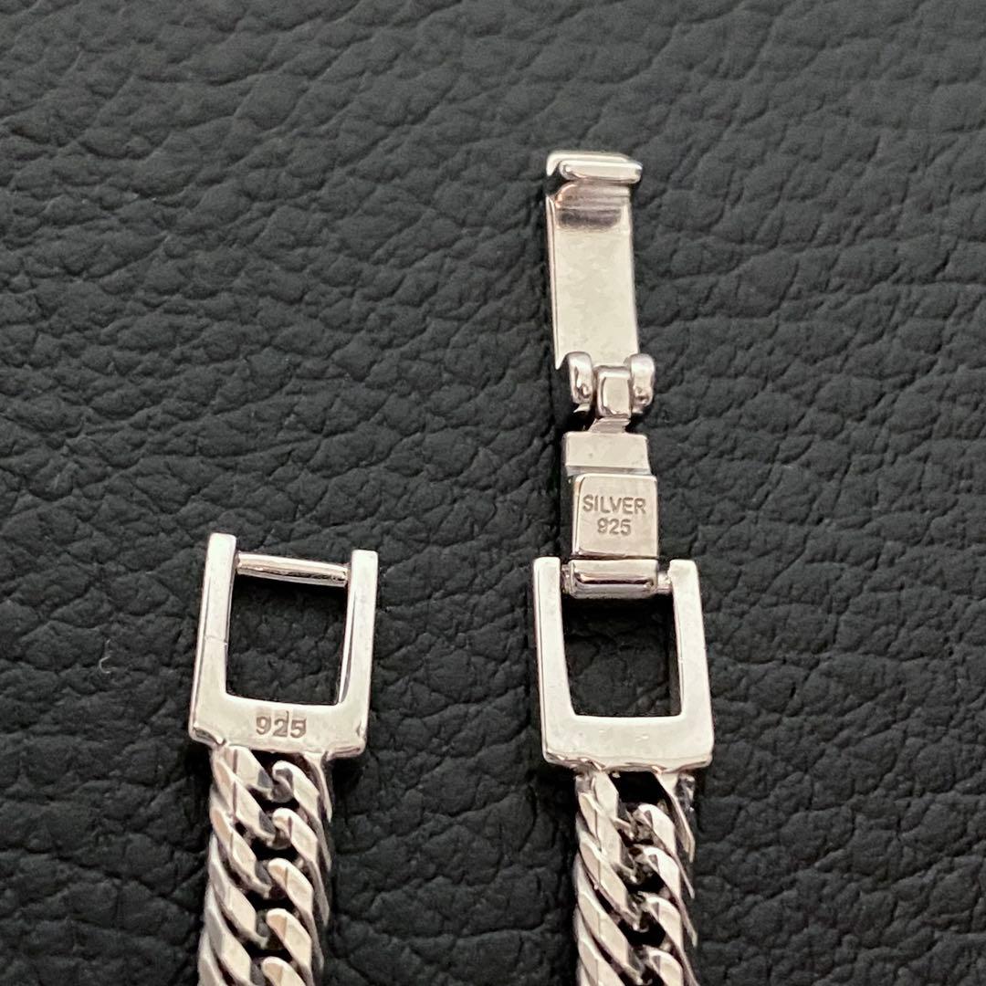 Silver925 12面トリプル 喜平ネックレス プラチナ仕上げ 中折