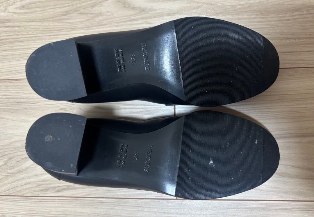 【最終値下げ】エルメス パンプス アンタンポレル50 レザー 36.5 ブラック