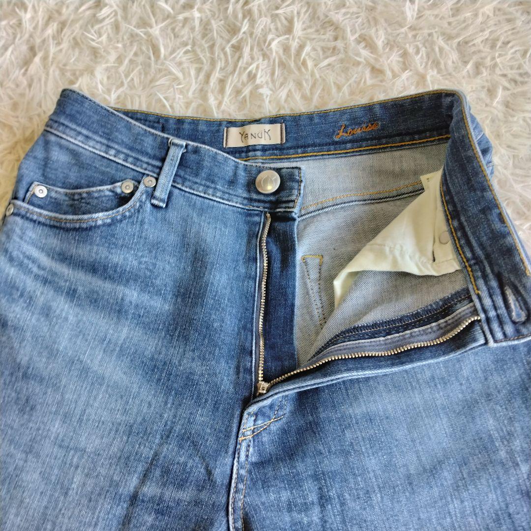 美品✨YANUK　ヤヌーク　ルイーズ　プレミアム2　27　ブルー　ストレッチ