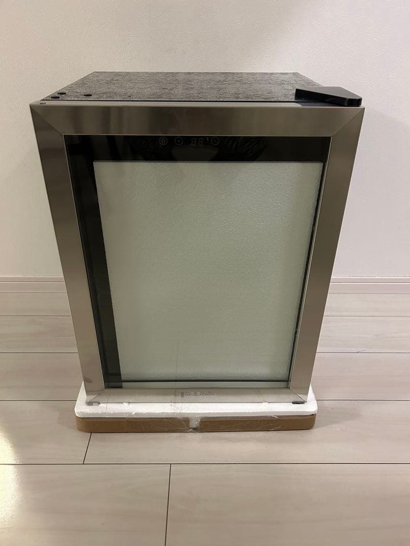 冷蔵庫 48L 小型 コンプレッサー式 透明ガラスドア ステンレス製フレーム