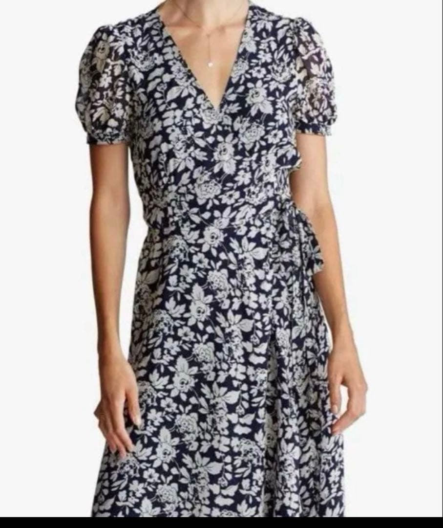 ポロラルフローレン　花柄ラップカシュクールワンピース