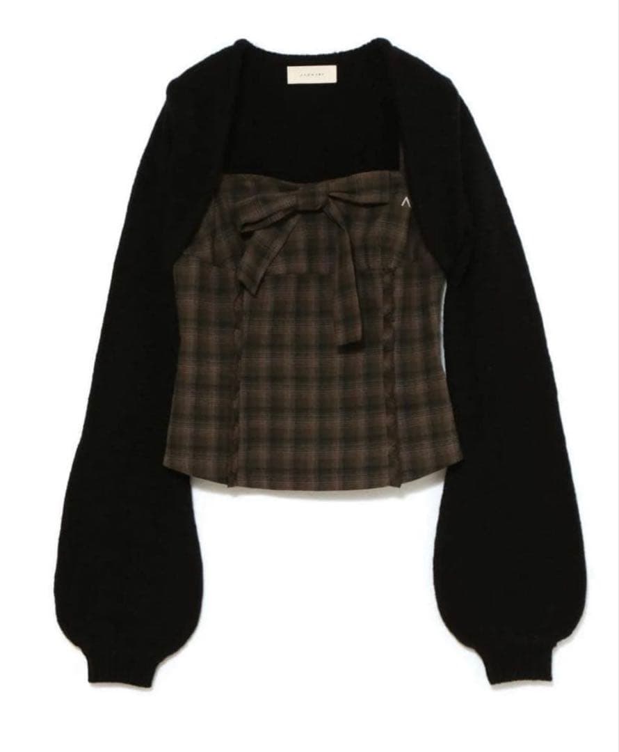 andmary Tyla ribbon set tops black トップス