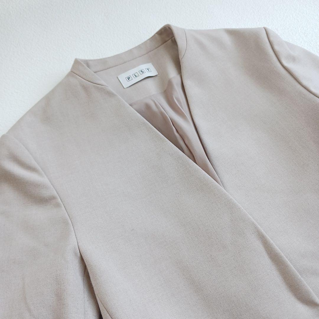 プラステ　ブラッシュドバックカラーレスジャケット＋スティックパンツ　XXS XS