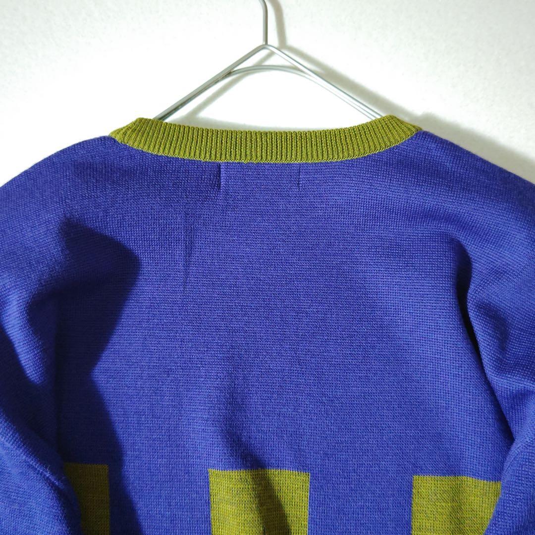 新品タグ付き　バレンシアガ　ニット　美品　ジャガード織り　ロゴ　バイカラー　M