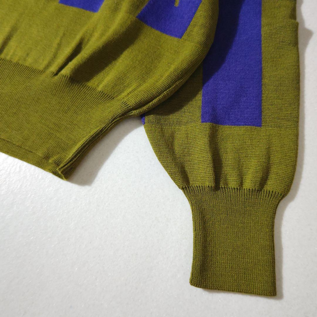 新品タグ付き　バレンシアガ　ニット　美品　ジャガード織り　ロゴ　バイカラー　M