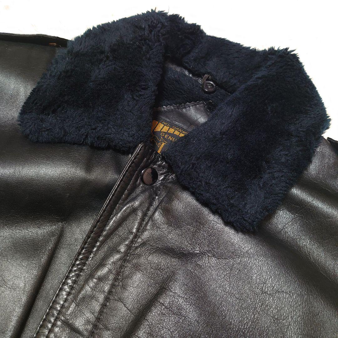 G-1 ミリタリー 牛革 フライトジャケット 襟ボア 裏地ボア