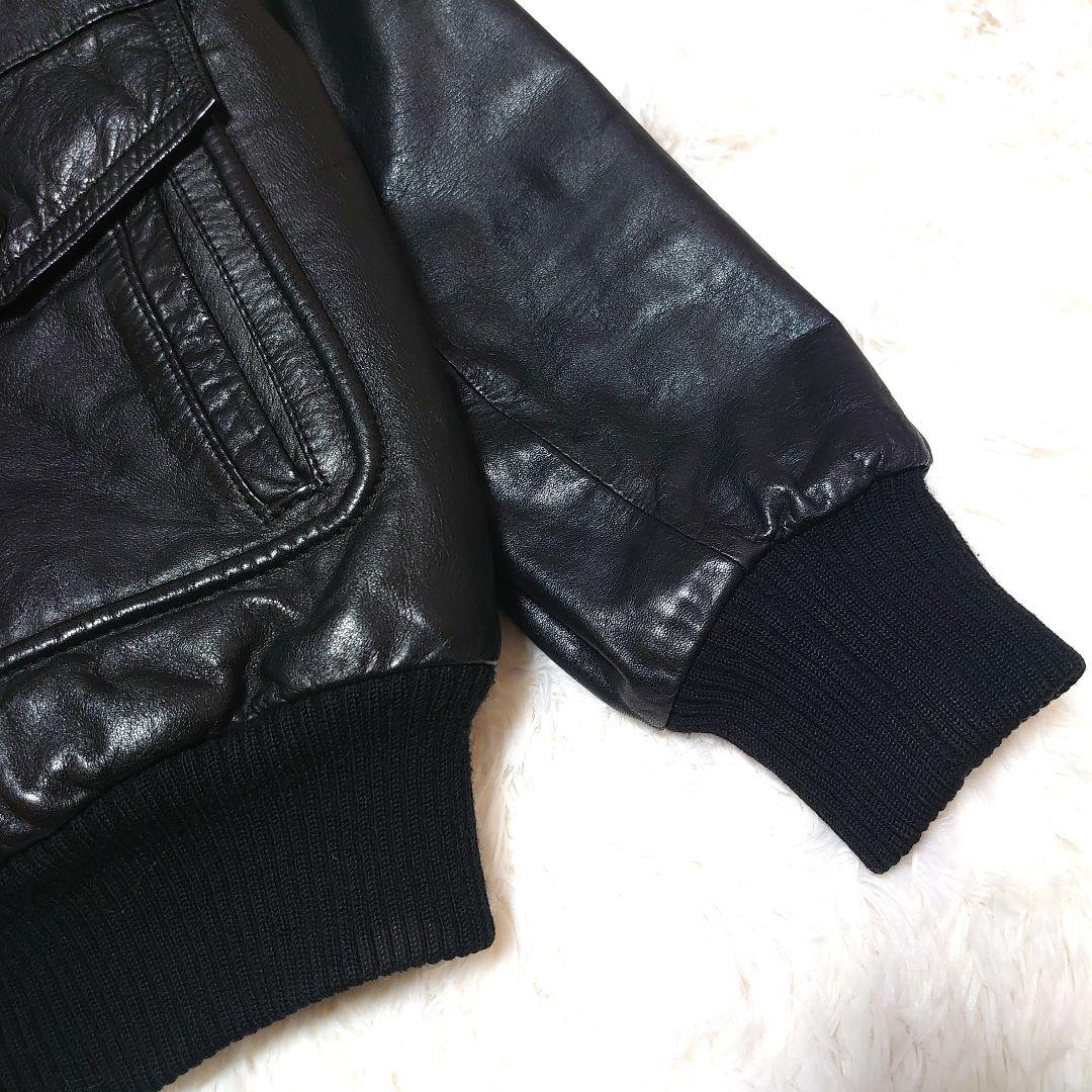 G-1 ミリタリー 牛革 フライトジャケット 襟ボア 裏地ボア