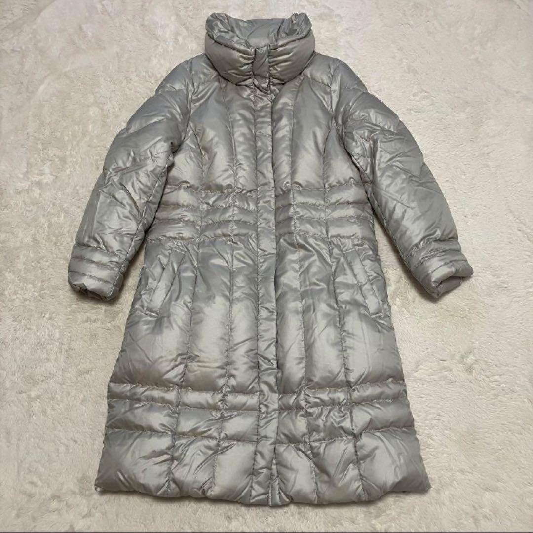 極美品 23区 ダウンロングコート ショールカラー ベルトAライン 大きい 48