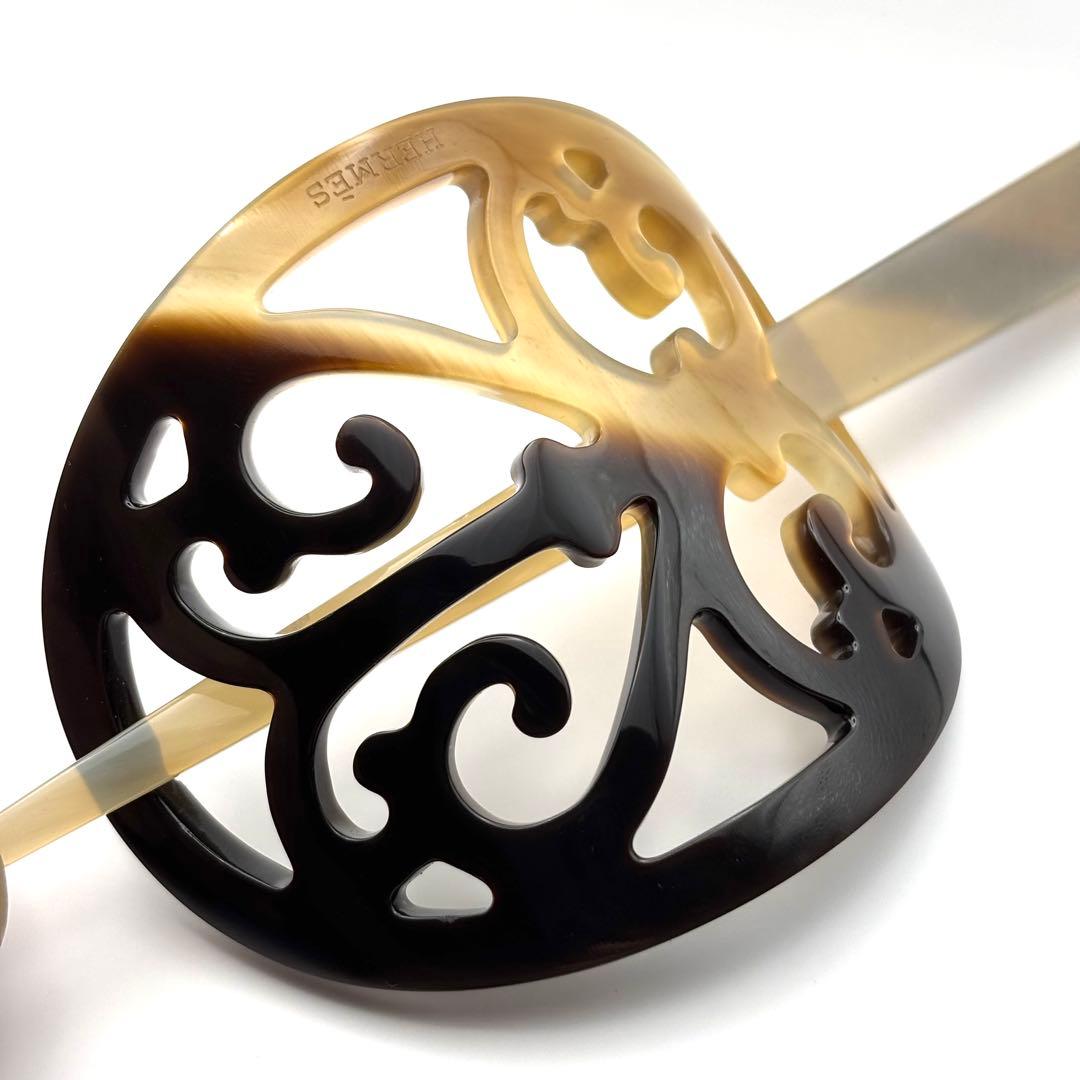 【希少品】HERMES エルメス ロカイユ かんざし バッファローホーン 水牛