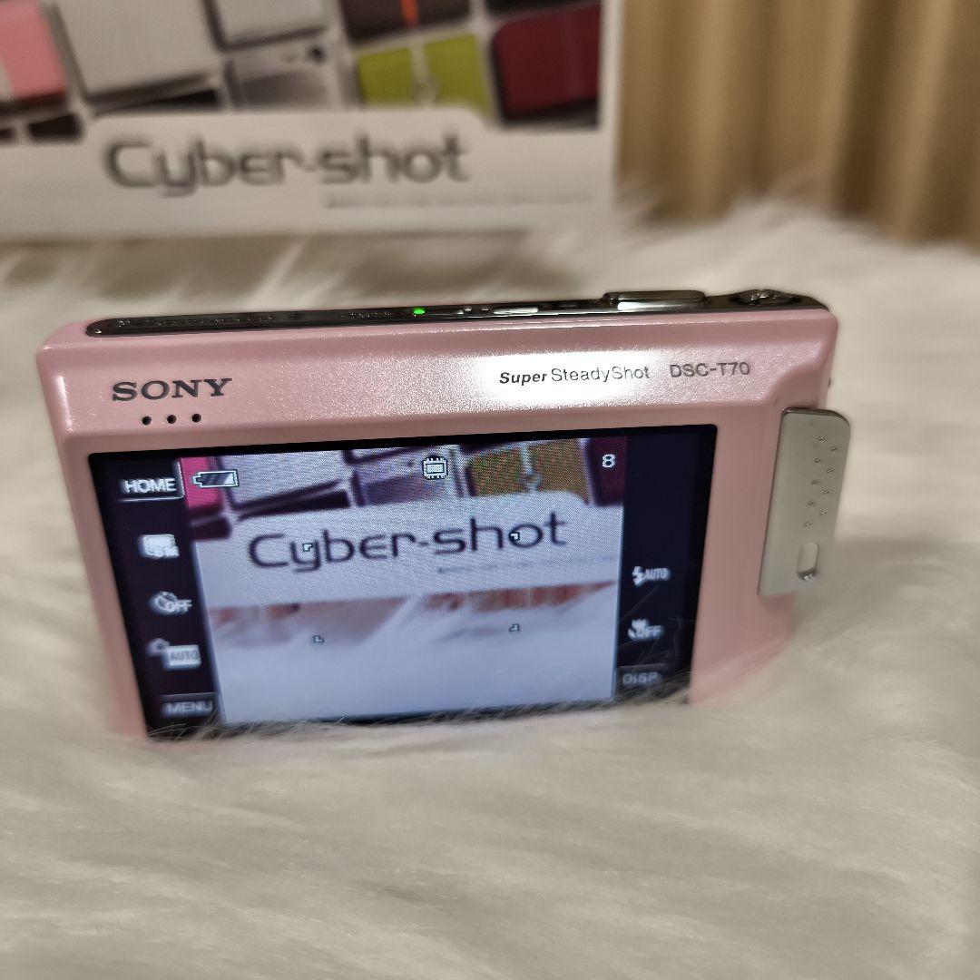 極美品・ほぼ未使用SONYソニーCyber-shot DSC-T70 ピンク箱付