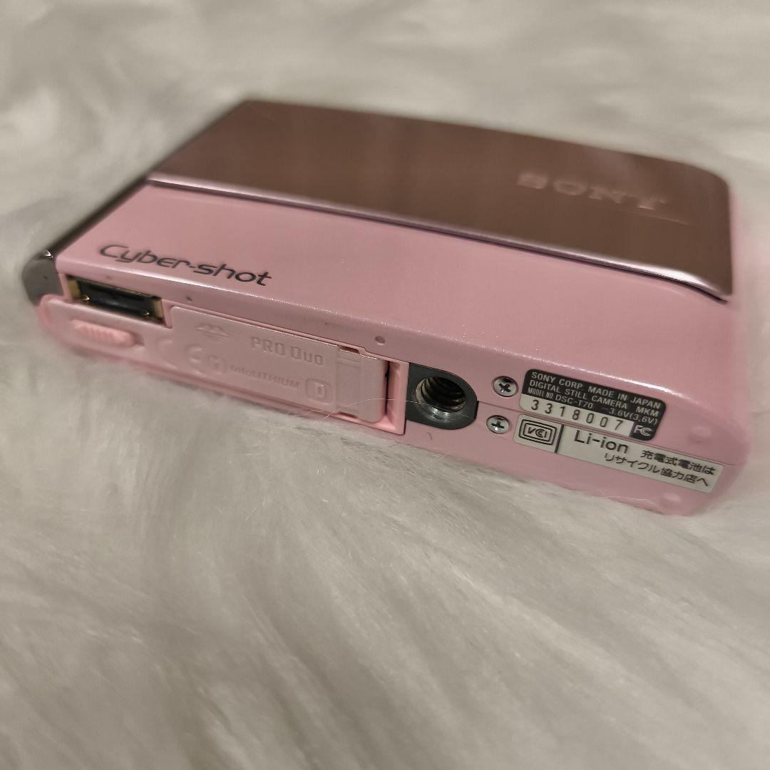 極美品・ほぼ未使用SONYソニーCyber-shot DSC-T70 ピンク箱付