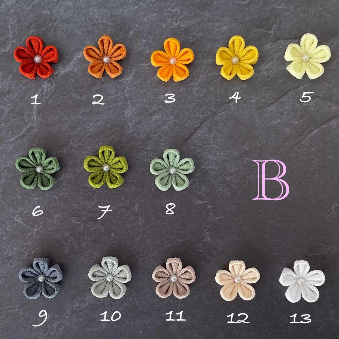 【めぐりんこ】つまみ細工　髪飾り✴︎結✴︎赤オレンジベージュNo.470再販2