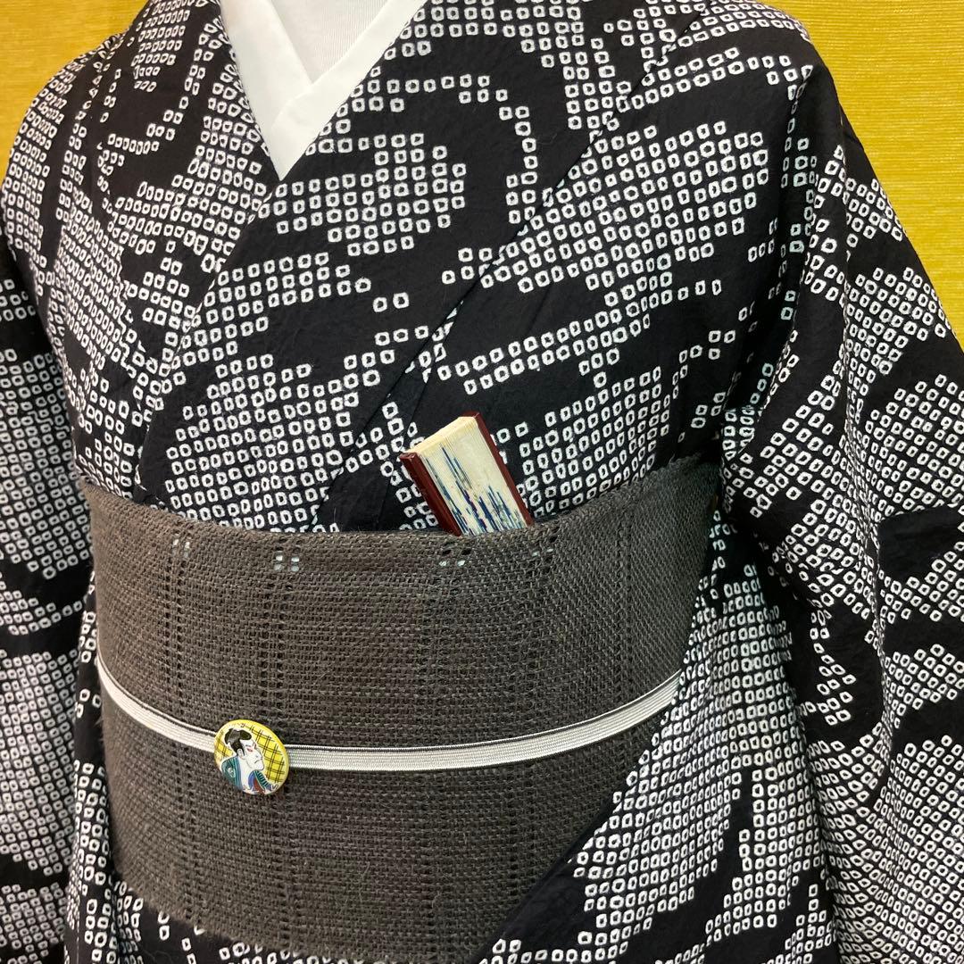 伝統工芸・有松絞り浴衣 単品 歌舞伎の隈取りの柄