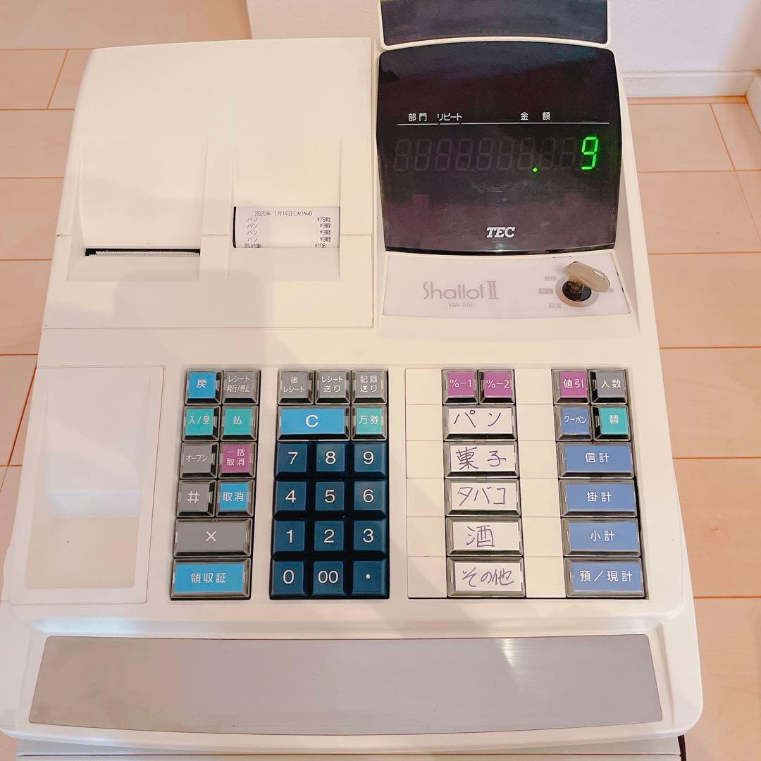 レジ TEC テック 電子レジスター MA-550 ホワイト レジ用品まとめ売り