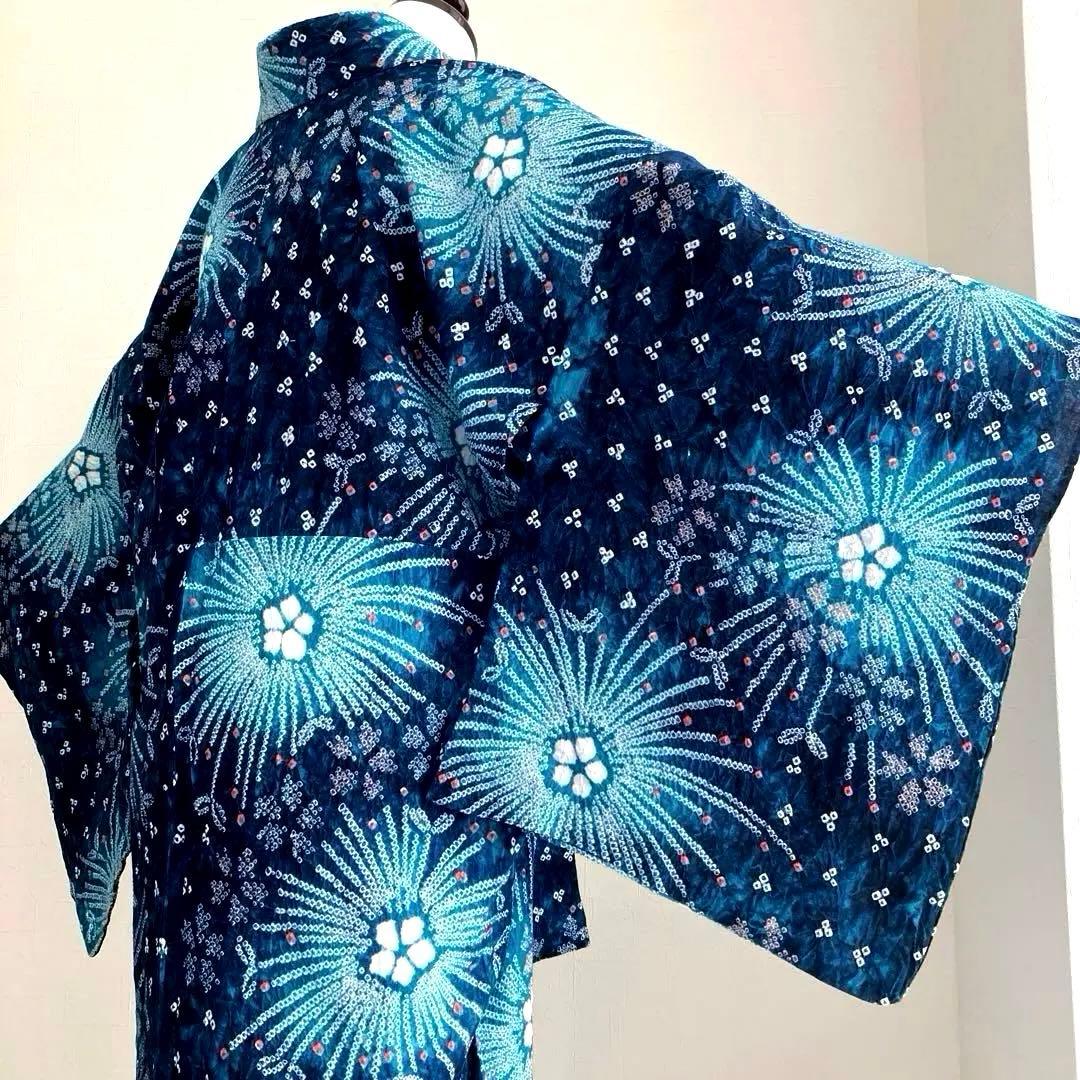 chisa 有松絞り・有松鳴海絞り やまと誂　身丈164cm上質N7-28