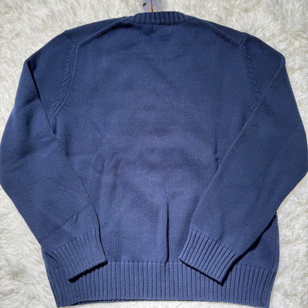新品　M ポロベア ニット セーター ネイビー 国旗柄 メンズ レディース
