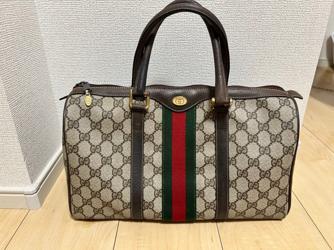 Gucci GGオールドグッチ キャンバス ミニボストンバッグ