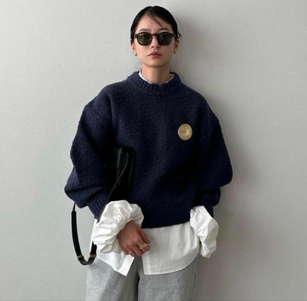 【新品タグ付き】完売品✨️クラネ ブローチ セット ソフトスラブ ニットトップス