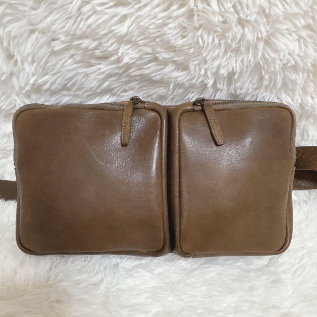 土屋鞄 ビークル トリジップ ボディバッグ ブラウン メンズ